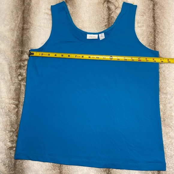 Chico’s Teal Blue Scoop Neck Sleeveless Tank Top - Picture 2 of 4